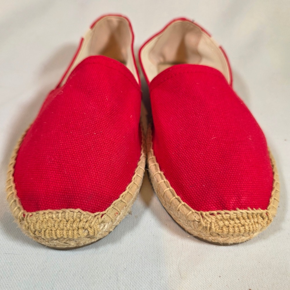 Soludos Dali Espadrille Womens 8.5 EU39 Red Canvas Slip-On Flats Shoes Beach - Picture 2 of 8